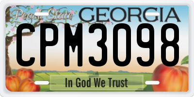 GA license plate CPM3098