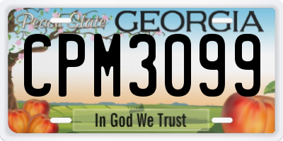 GA license plate CPM3099
