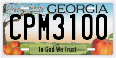 GA license plate CPM3100