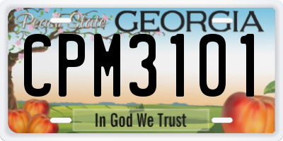 GA license plate CPM3101