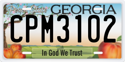 GA license plate CPM3102