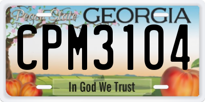 GA license plate CPM3104