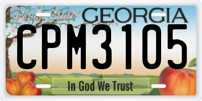 GA license plate CPM3105