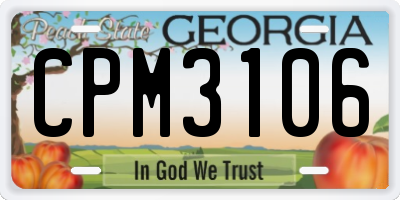 GA license plate CPM3106