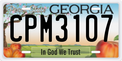 GA license plate CPM3107