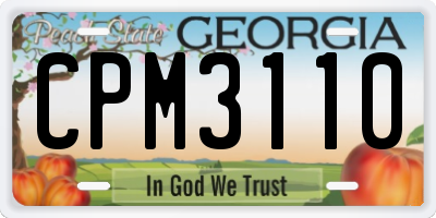 GA license plate CPM3110