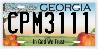 GA license plate CPM3111