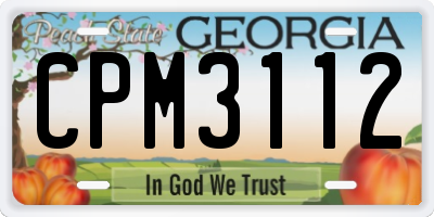 GA license plate CPM3112