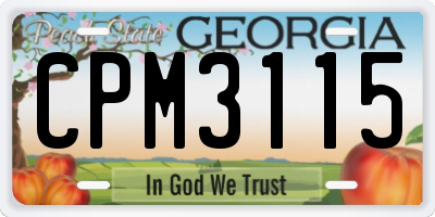 GA license plate CPM3115