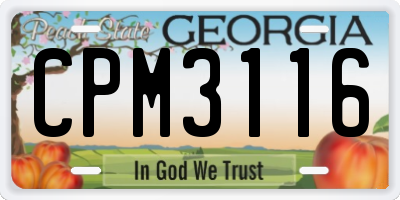 GA license plate CPM3116