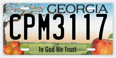 GA license plate CPM3117