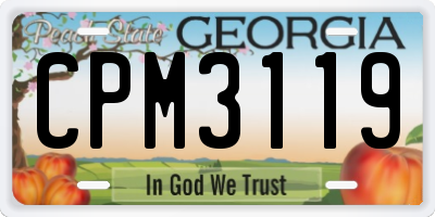 GA license plate CPM3119