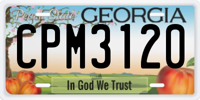 GA license plate CPM3120