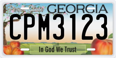 GA license plate CPM3123