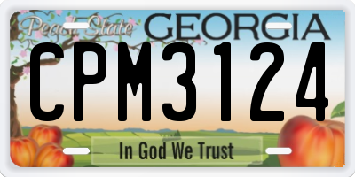 GA license plate CPM3124