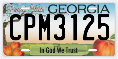 GA license plate CPM3125