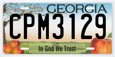 GA license plate CPM3129