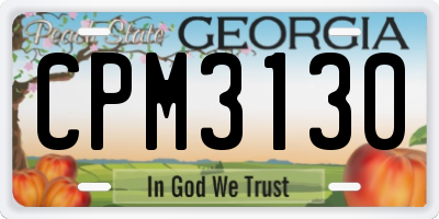 GA license plate CPM3130