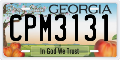 GA license plate CPM3131