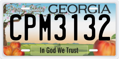 GA license plate CPM3132