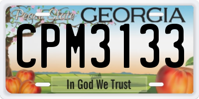 GA license plate CPM3133