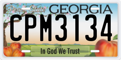 GA license plate CPM3134