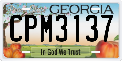 GA license plate CPM3137