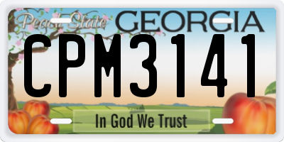 GA license plate CPM3141