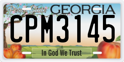 GA license plate CPM3145
