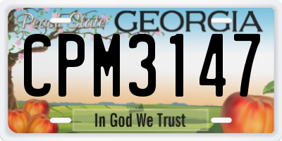 GA license plate CPM3147