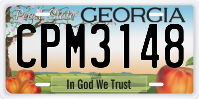 GA license plate CPM3148