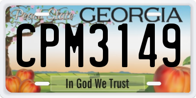 GA license plate CPM3149
