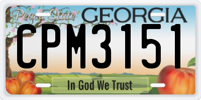 GA license plate CPM3151