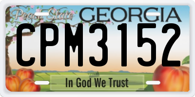 GA license plate CPM3152