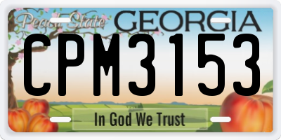 GA license plate CPM3153