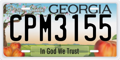 GA license plate CPM3155
