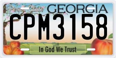 GA license plate CPM3158