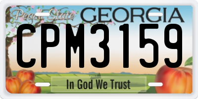 GA license plate CPM3159