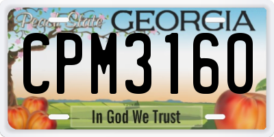 GA license plate CPM3160