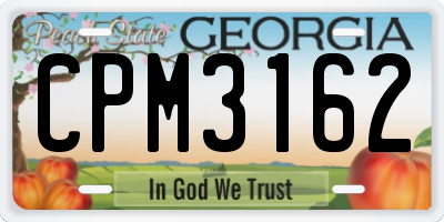 GA license plate CPM3162
