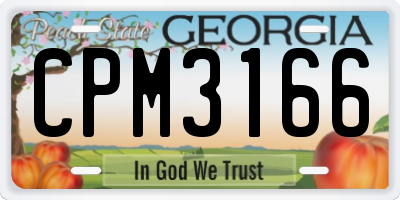 GA license plate CPM3166
