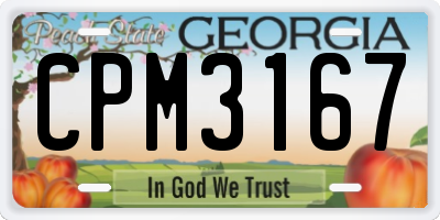 GA license plate CPM3167