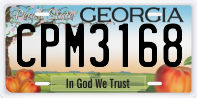 GA license plate CPM3168