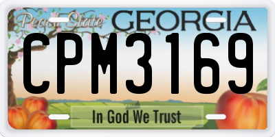 GA license plate CPM3169