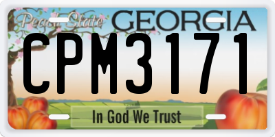 GA license plate CPM3171