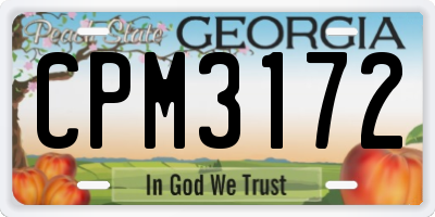 GA license plate CPM3172