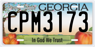 GA license plate CPM3173