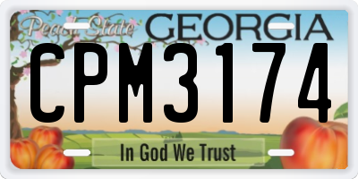 GA license plate CPM3174