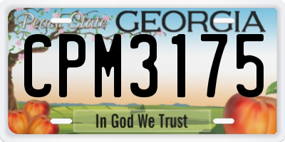 GA license plate CPM3175