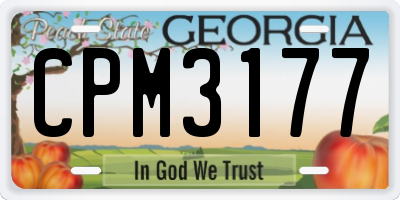 GA license plate CPM3177